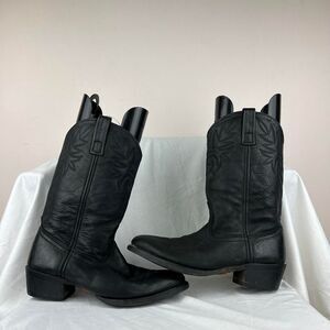 Dingo Black Leather Cowboy Western Boots Size 9 D